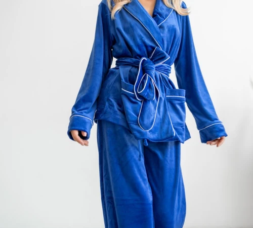 Пижама женская Велюровая "Velor electric" на запах - 2
