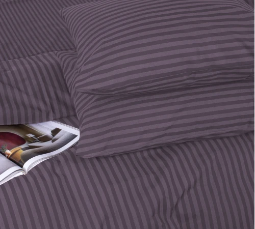 Простирадло Ranforce Elite 17-0603 Stripe Violet на резинці висота 25 см (дитячі 10 см) - 2