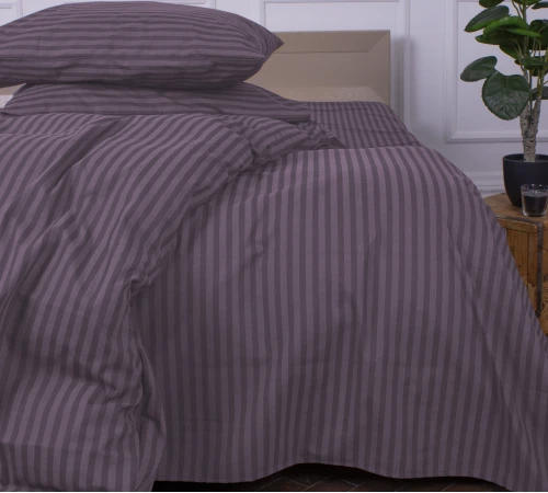 Простирадло Ranforce Elite 17-0603 Stripe Violet на резинці висота 25 см (дитячі 10 см)