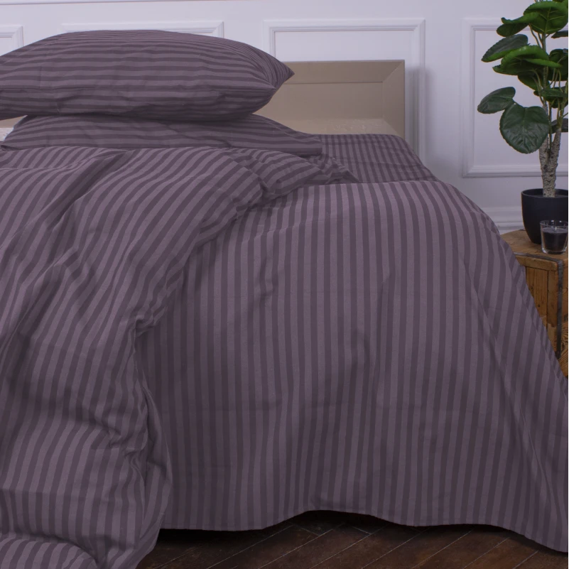 Простынь Ranforce Elite 17-0603 Stripe Violet на резинке высота 25 см (детские 10 см)