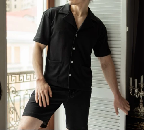  Пижама мужская "Waffle set" black