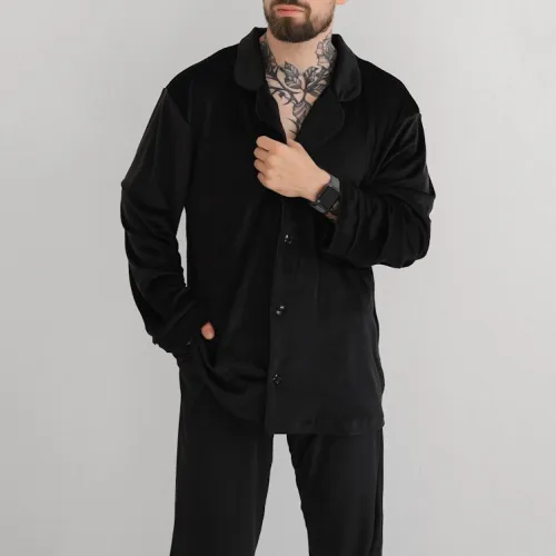 Піжама чоловіча Велюр "Welour set" black - 4