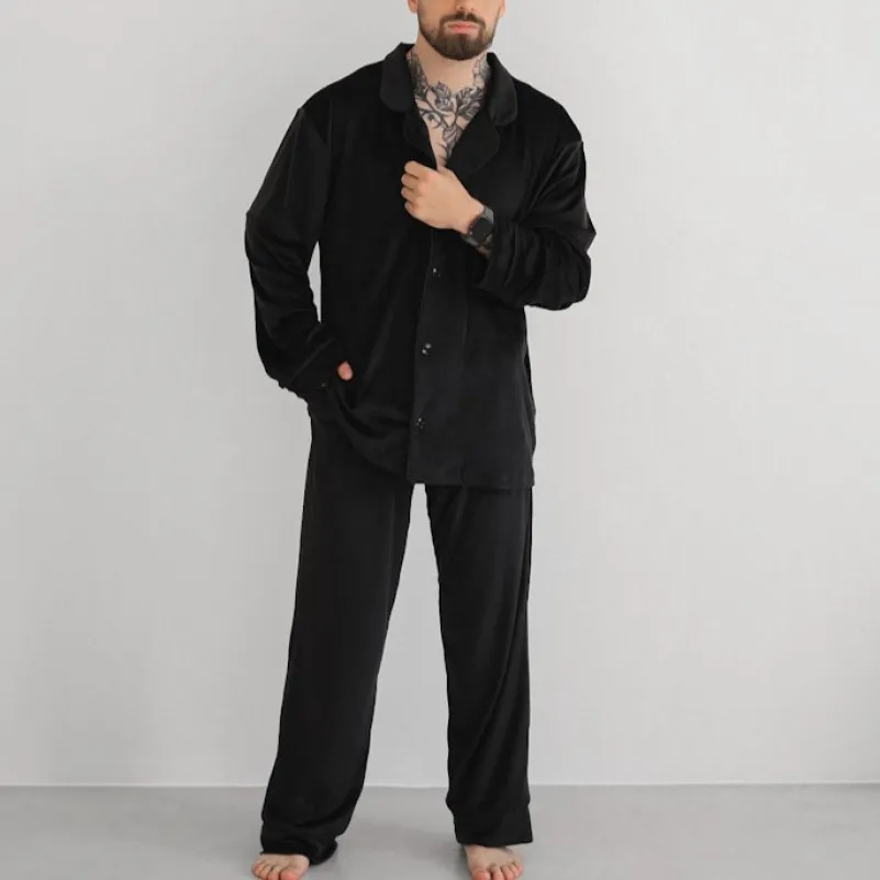 Піжама чоловіча Велюр "Welour set" black