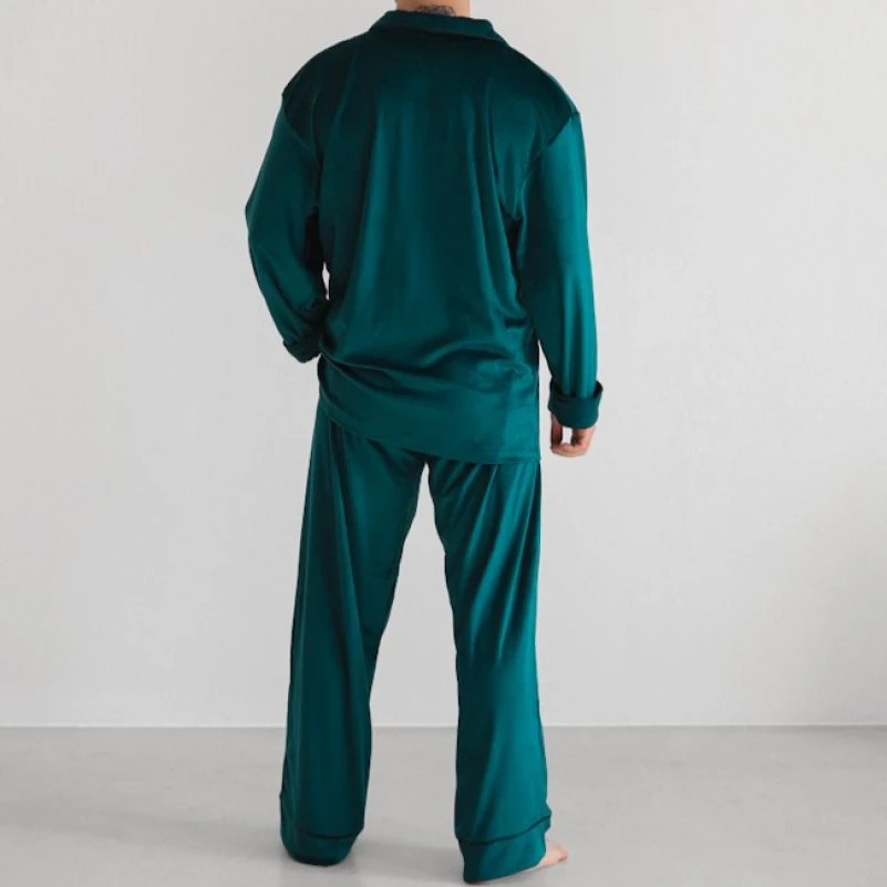  Пижама мужская Велюр "Welour set" emerald - 1
