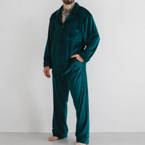 Піжама чоловіча Велюр "Welour set" emerald