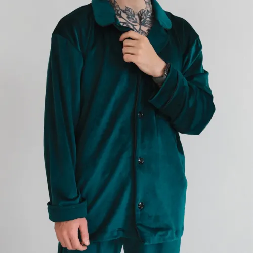 Піжама чоловіча Велюр "Welour set" emerald - 4