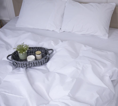 Простирадло на гумці MirSon Ranforce Elite 11-2107 White висота 25 см (дитячі 10 см) - 2