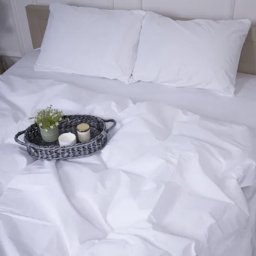 Простирадло на гумці MirSon Ranforce Elite 11-2107 White висота 25 см (дитячі 10 см) - 2