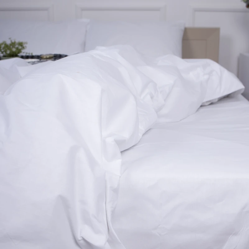 Простынь на резинке MirSon Ranforce Elite 11-2107 White