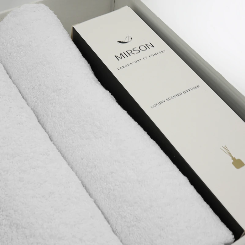 Набір подарунковий Elegant Trio "White" (Рушники 50*90 - 2 шт. + 70*140 - 1 шт. + спрей текстильний) - 3