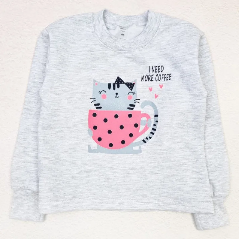 Пижама детская для девочек "Wishes" kitten coffee - 1