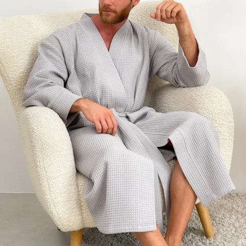 Халат чоловічий С "Woven Robe James" gray - 4