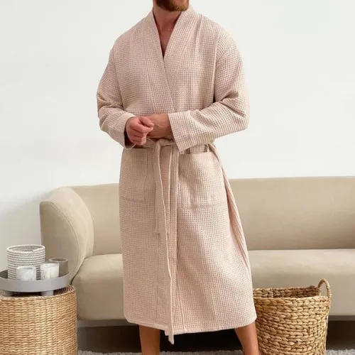 Халат чоловічий С "Woven Robe James" warm sand