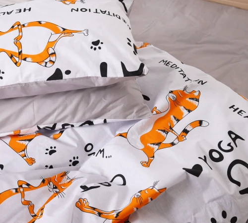 Наволочка MirSon Ranforce Elite 17-0627 Yoga Cat Grey