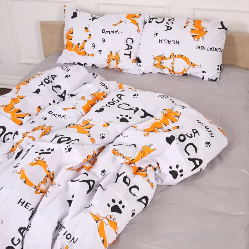 Підковдра Бязь Kids Time 17-0627 Yoga Cat Grey - 2