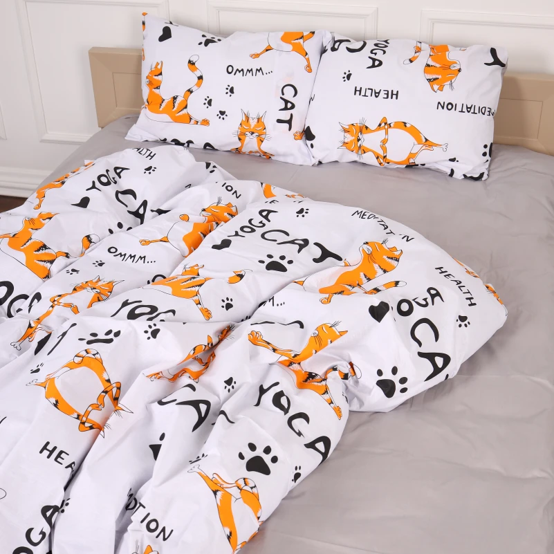 Пододеяльник Бязь Kids Time 17-0627 Yoga Cat Grey - 1