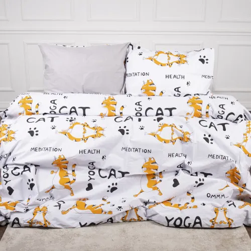 Підковдра MirSon Ranforce Elite 17-0627 Yoga Cat Grey