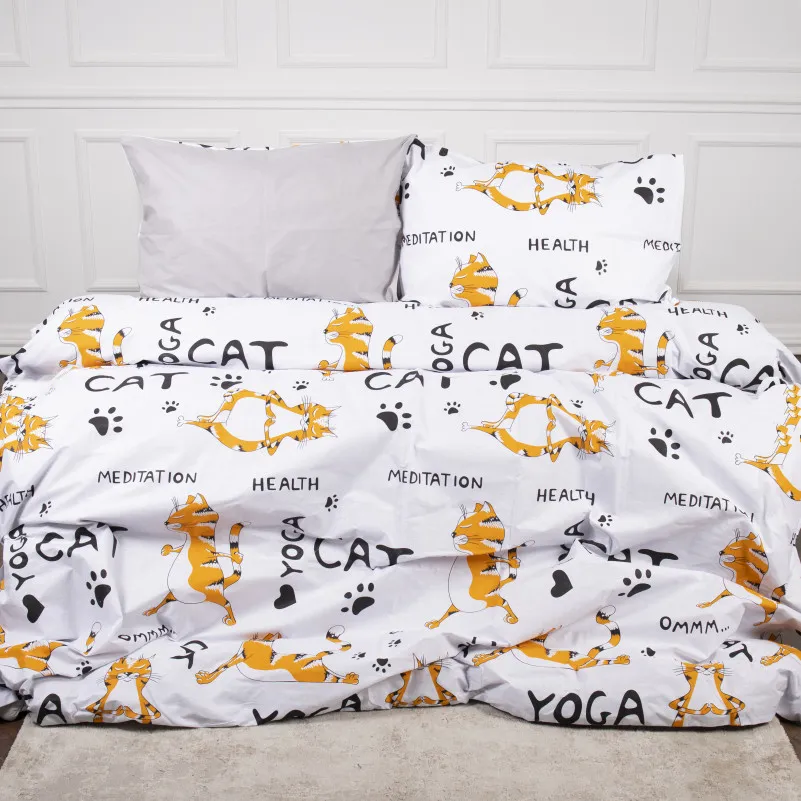 Підковдра MirSon Ranforce Elite 17-0627 Yoga Cat Grey