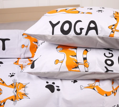 Наволочка MirSon Ranforce Elite 17-0627 Yoga Cat Grey - 2