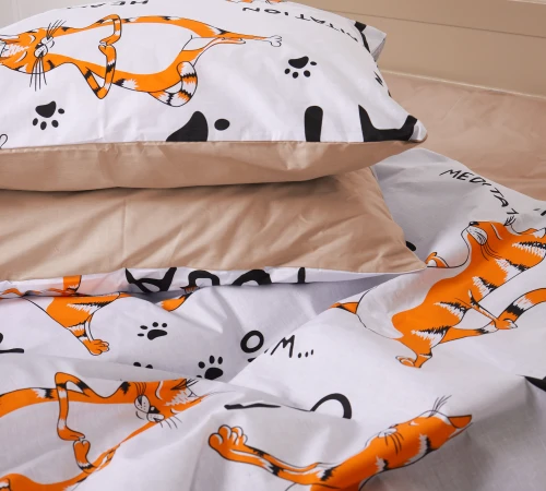 Наволочка MirSon Ranforce Elite 17-0621 Yoga Cat Orange