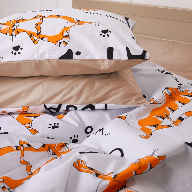 Наволочка MirSon Ranforce Elite 17-0621 Yoga Cat Orange