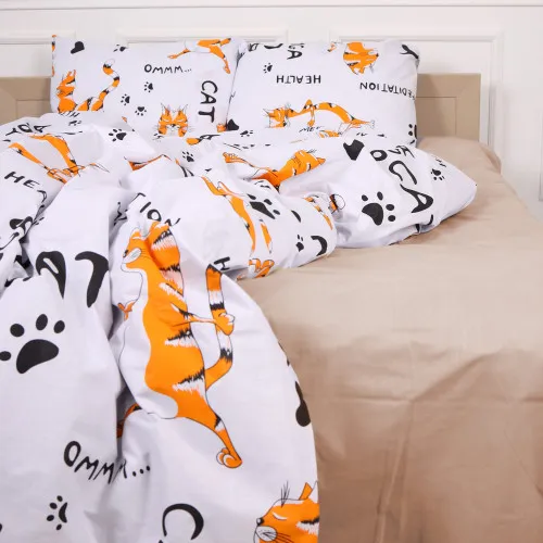 Простирадло Бязь 17-0621 Yoga Cat Orange