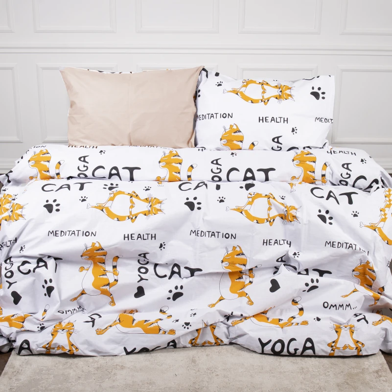 Наволочка MirSon Ranforce Elite 17-0621 Yoga Cat Orange - 3