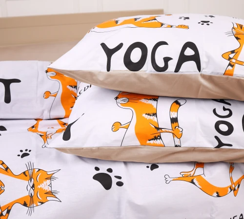 Наволочка MirSon Ranforce Elite 17-0621 Yoga Cat Orange - 2