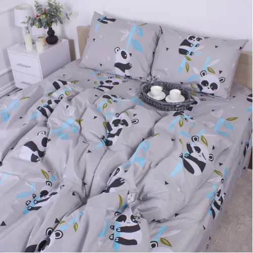 Комплект постельного белья MirSon Ranforce Elite 17-0504 Panda is gray - 2
