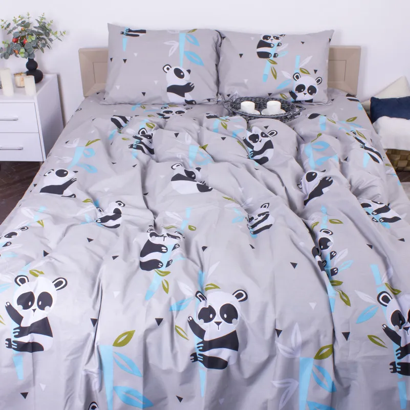 Комплект постельного белья Бязь 17-0504 Panda is gray - 1
