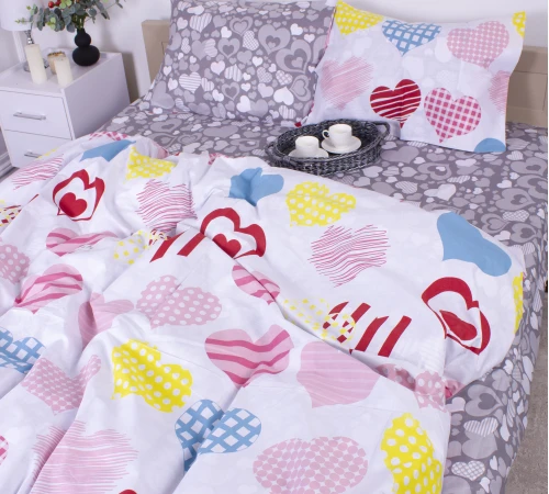 Простирадло MirSon Ranforce Elite 17-0532 Bright hearts - 2