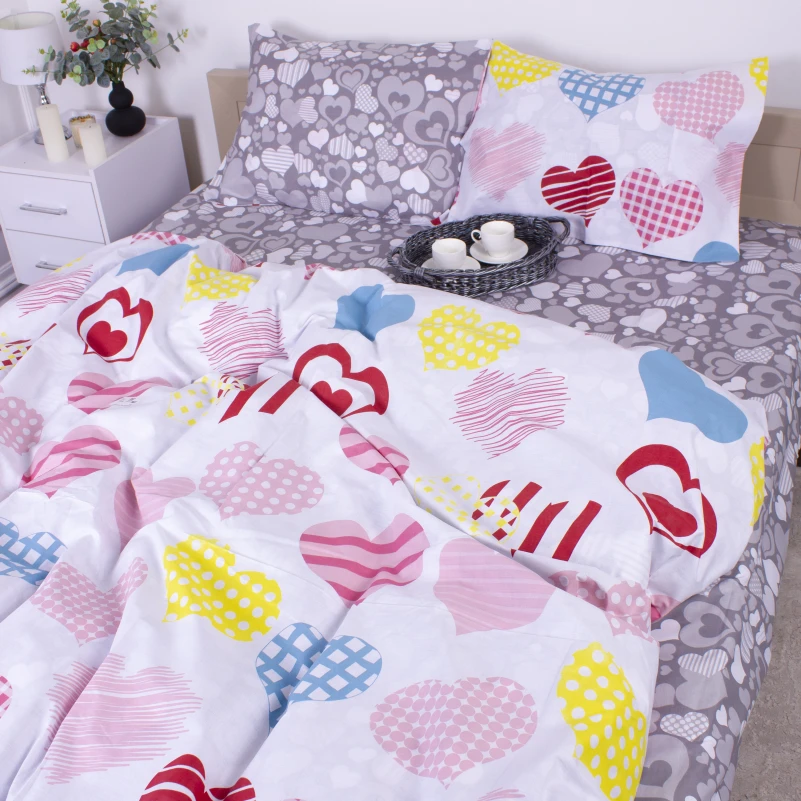 Наволочка Бязь 17-0532 Bright hearts