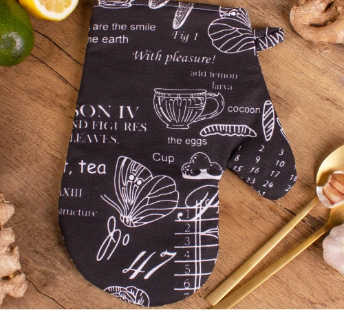 Рукавиця Рогожа/Полупанама №216 - Black flowers