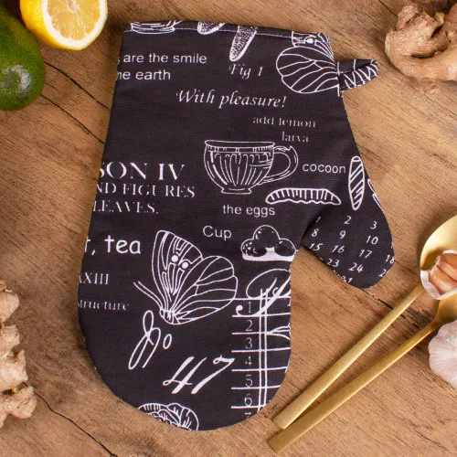 Рукавиця Рогожа/Полупанама №216 - Black flowers