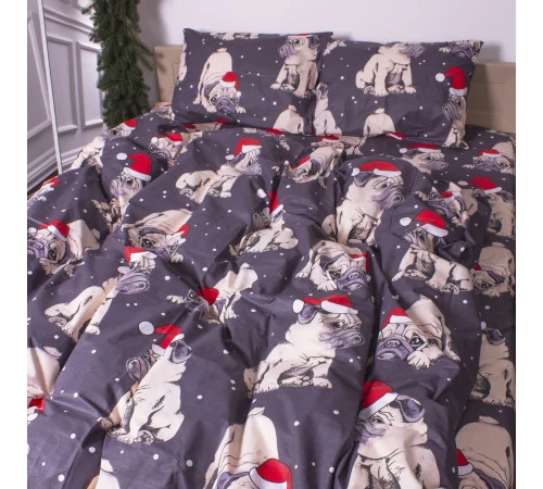 Підковдра Бязь 17-0598 New Year's pug - 2