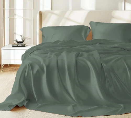 Комплект постільної білизни 100% натуральний шовк сорт Mulberry 30-07 aquamarine - 2