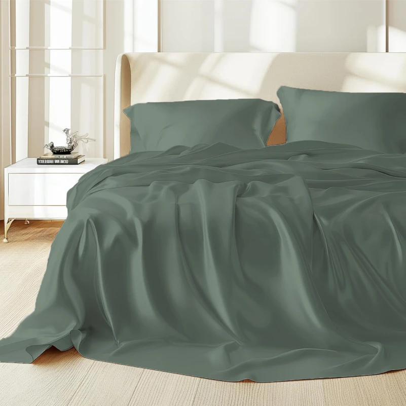 Комплект постільної білизни 100% натуральний шовк сорт Mulberry 30-07 aquamarine - 1