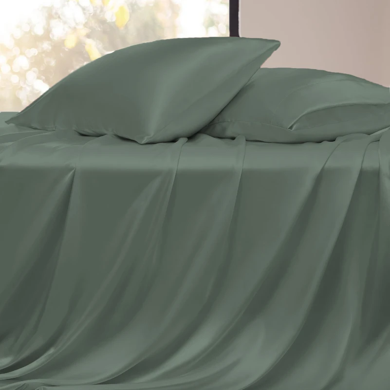 Комплект постільної білизни 100% натуральний шовк сорт Mulberry 30-07 aquamarine - 2