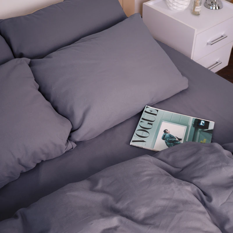 Комплект постільної білизни Фланель 001 "Ash grey" - 11
