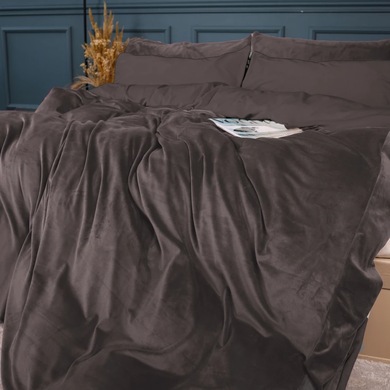 Простирадло на гумці Велюр Winter Frost 28-0005 Ashen Velvet - висота 25 см (дитячі 10 см) - 5