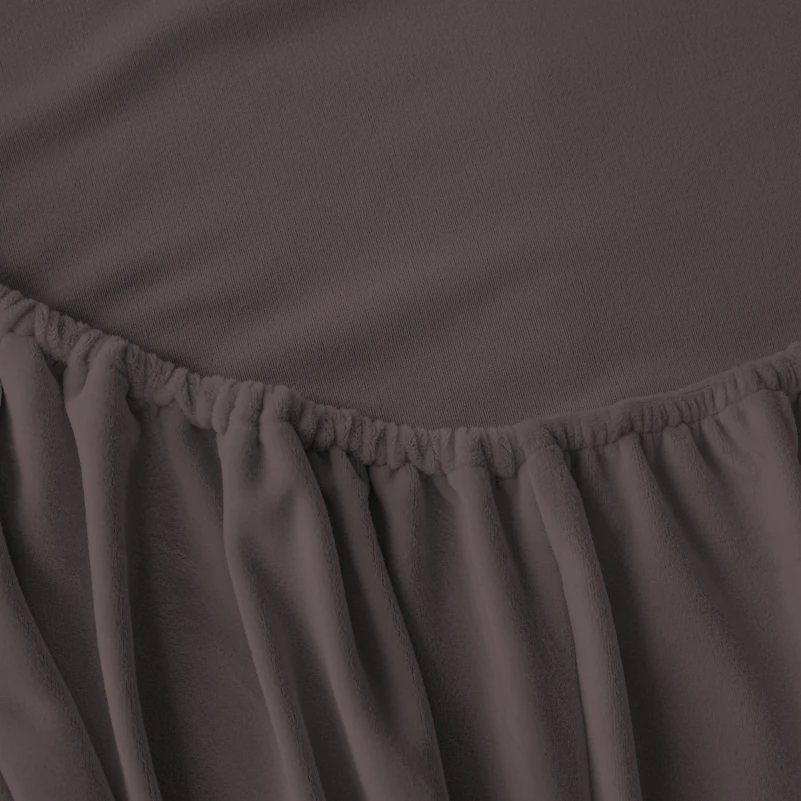 Простирадло на гумці Велюр Winter Frost 28-0005 Ashen Velvet - висота 25 см (дитячі 10 см)