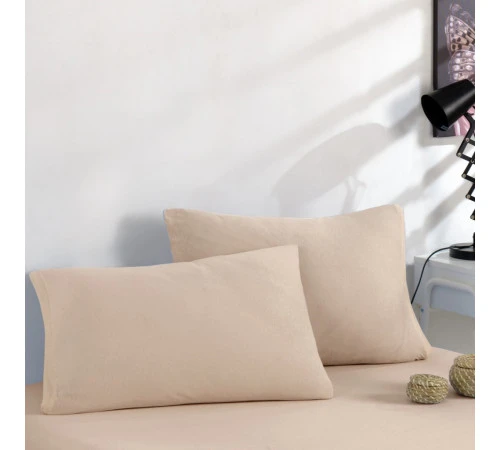 Трикотажный набор К Set of Premium Line "Light Beige" (простынь на резинке - высота 25 см + наволочка 1 шт. 50*70)