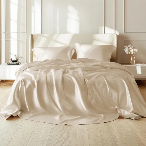 Комплект постельного белья 100% натуральный шелк сорт Mulberry 30-05 beige