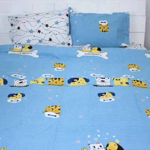 Наволочка Бязь 17-0518 Cat-dog blue - 2