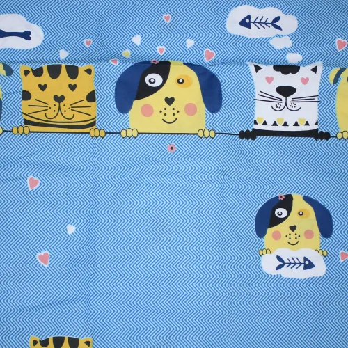 Наволочка Бязь 17-0518 Cat-dog blue - 4