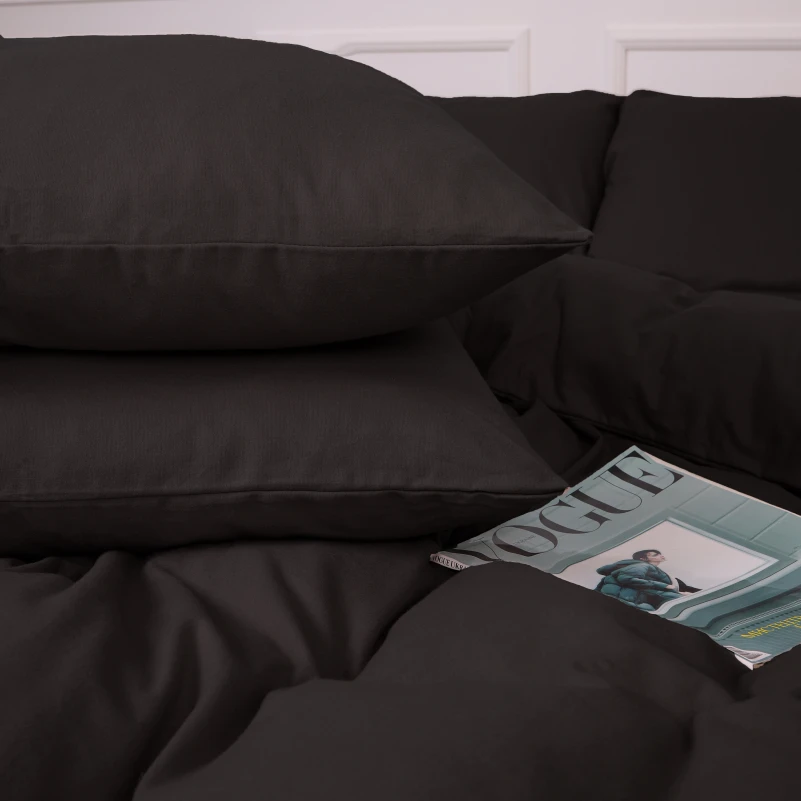 Комплект постільної білизни Фланель 002 "Black" - 2