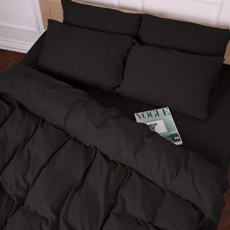 Комплект постільної білизни Фланель 002 "Black" - 4