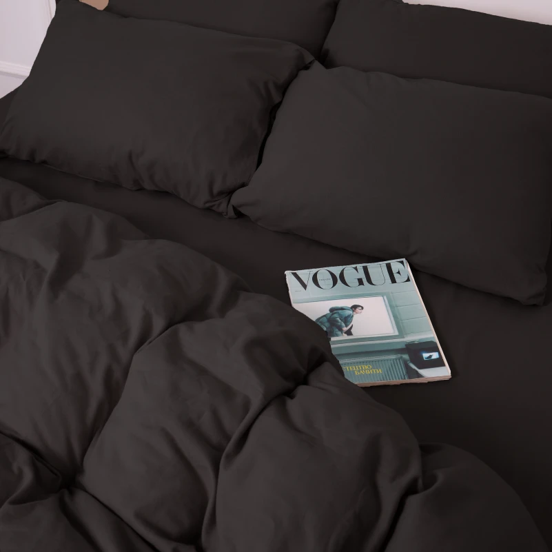 Комплект постільної білизни Фланель 002 "Black" - 11