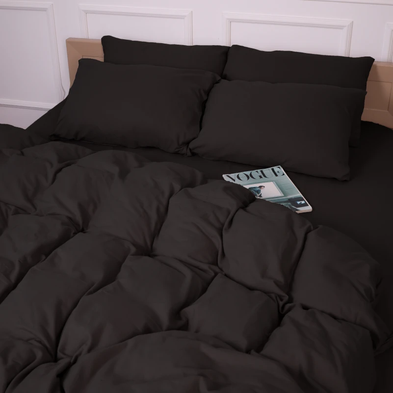 Комплект постільної білизни Фланель 002 "Black" - 10