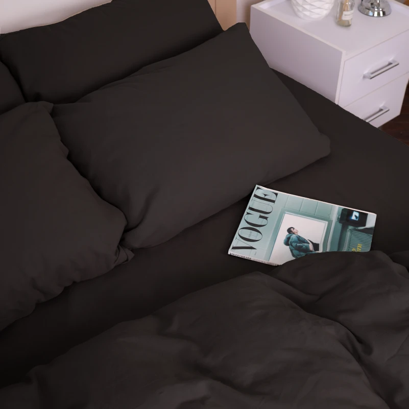 Комплект постільної білизни Фланель 002 "Black" - 9